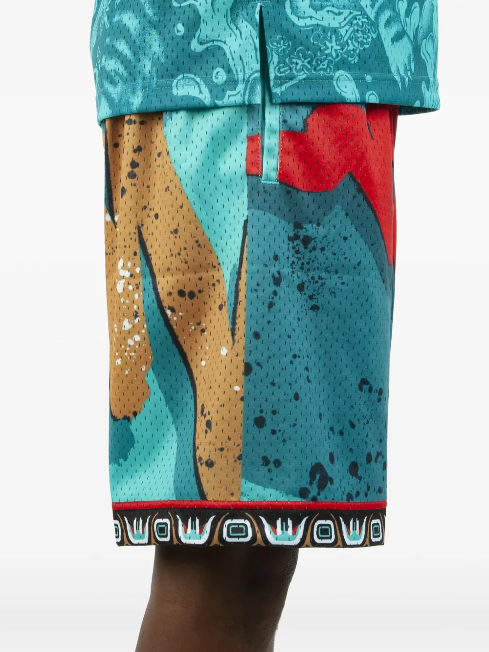 Mitchell & Ness grizzly-print mesh shorts Blauw