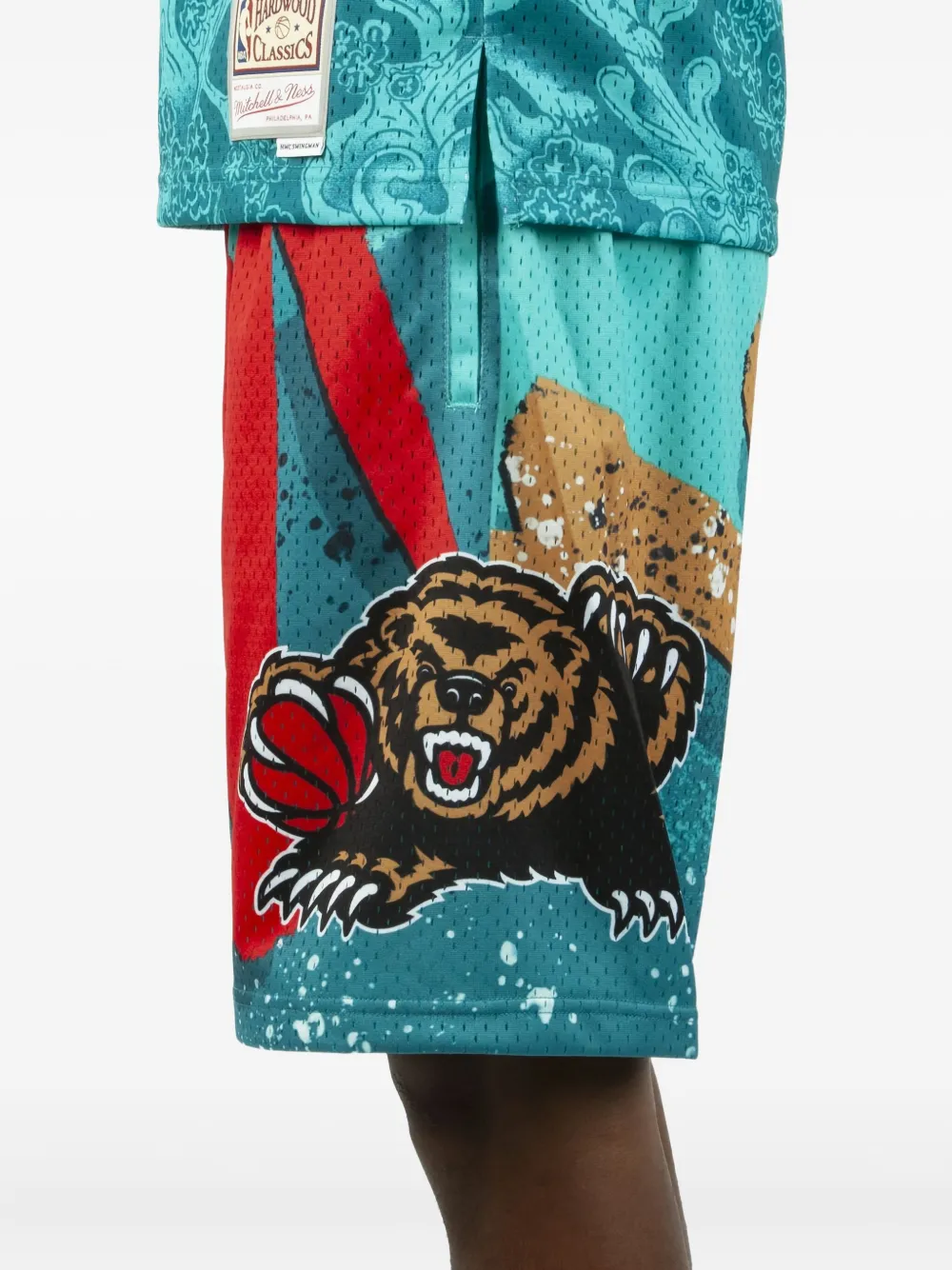Mitchell & Ness grizzly-print mesh shorts Blauw
