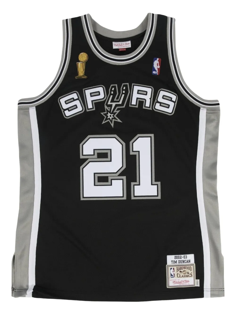 Mitchell & Ness NBA San Antonio Spurs 02 Tim Duncan Authentieke jersey top - Zwart