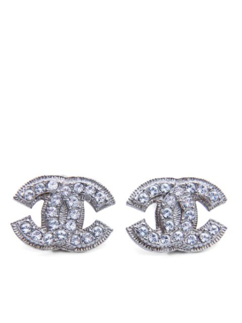CHANEL Pre-Owned 2012 rhinestone-embellished CC clip-on earrings