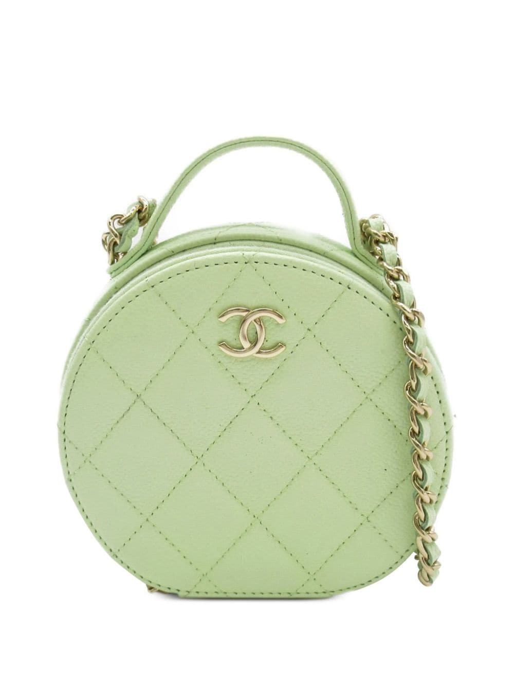 CHANEL Pre-Owned Mini diamond-quilted Round Vanity two-way Bag - Farfetch