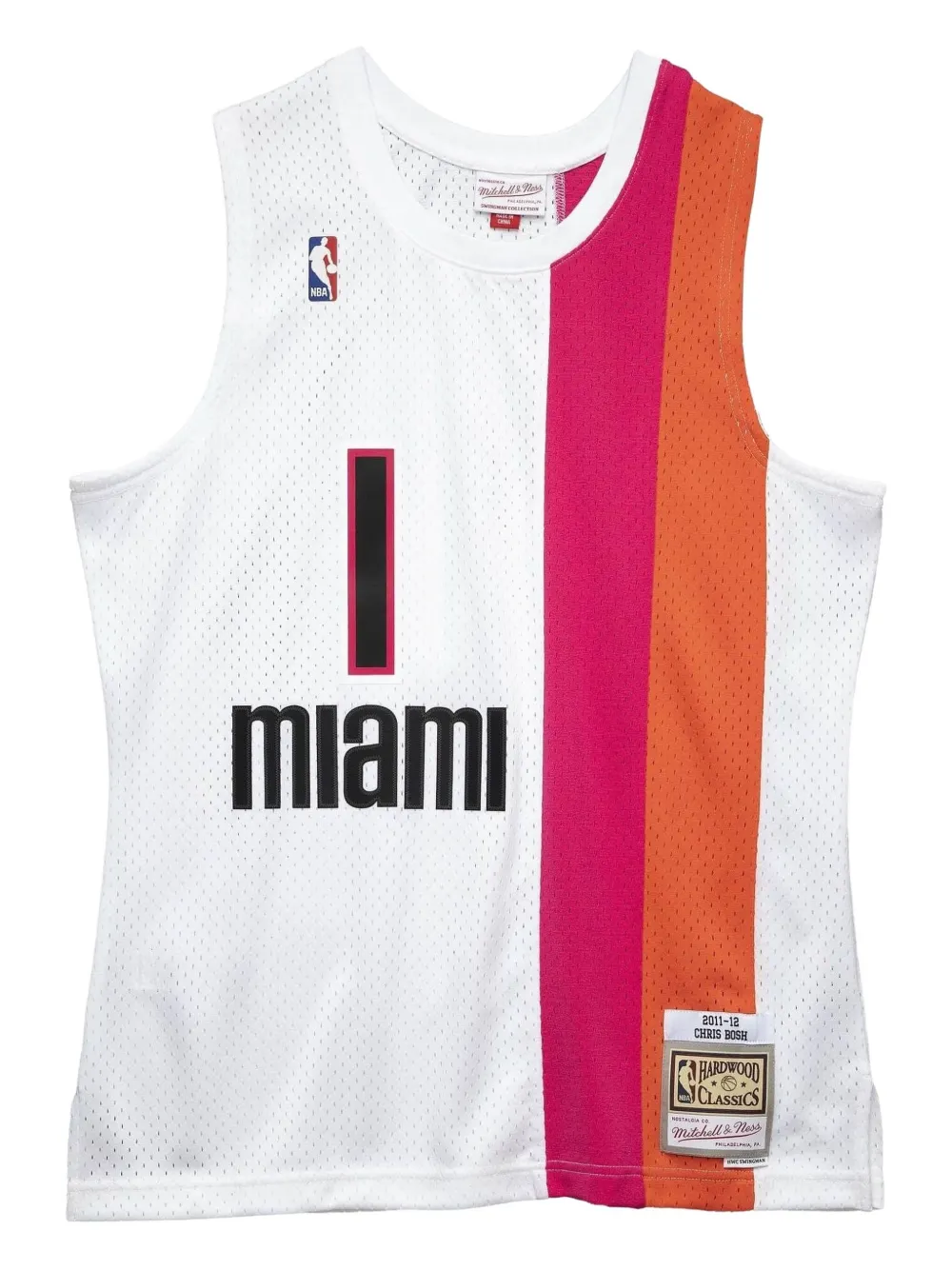 Mitchell & Ness X Nba Miami Heat 2011-12 Swingman Jersey 'chris Bosh 1' In White