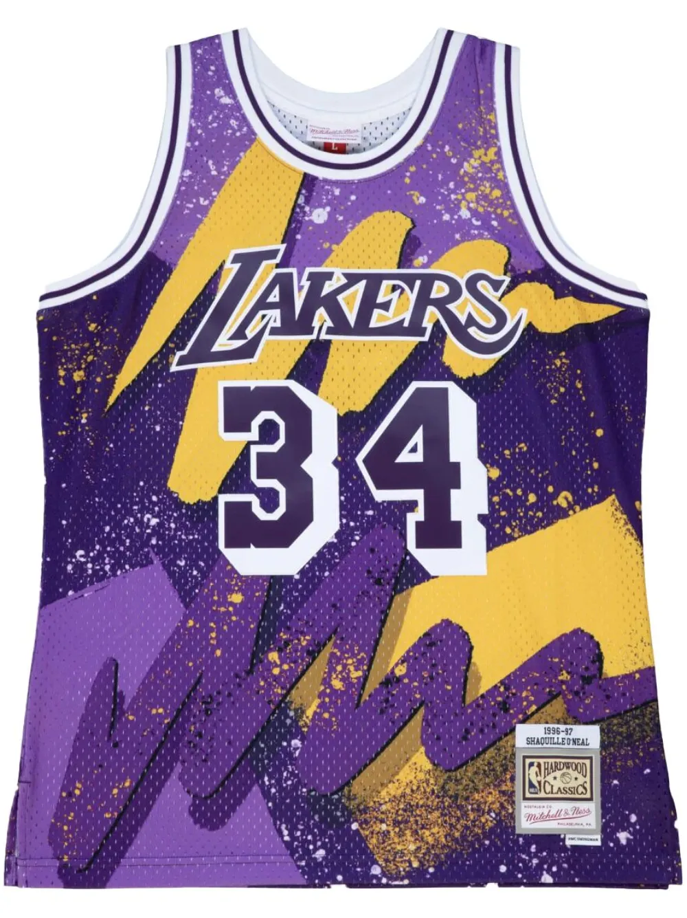 Mitchell & Ness "NBA LA Lakers 96 Shaquille O'Neal" Hyper Hoops Swingman jersey vest top | Purple | Image 1