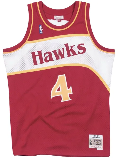 Mitchell & Ness top NBA Atlanta Hawks 86 Spud Webb Swingman Road 