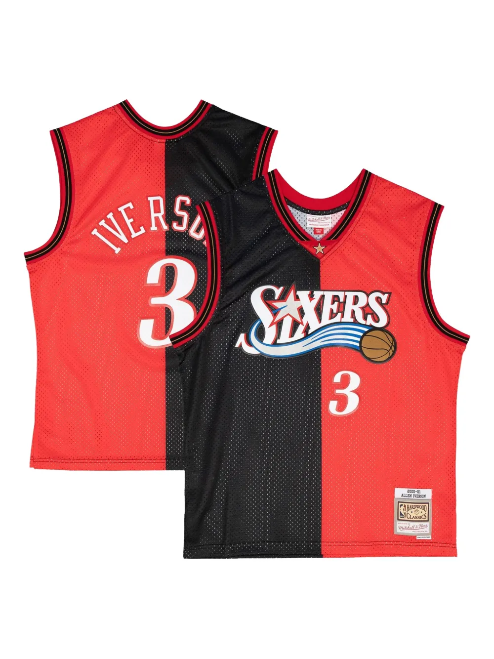 Mitchell & Ness x NBA Philadelphia 76ers 2000 Allen Iverson Split Swingman tanktop - Zwart