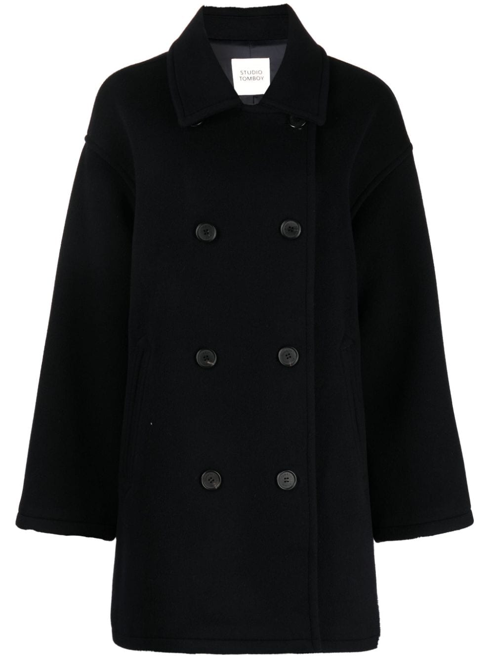 Studio Tomboy Double-breasted Wool Peacoat In Blue