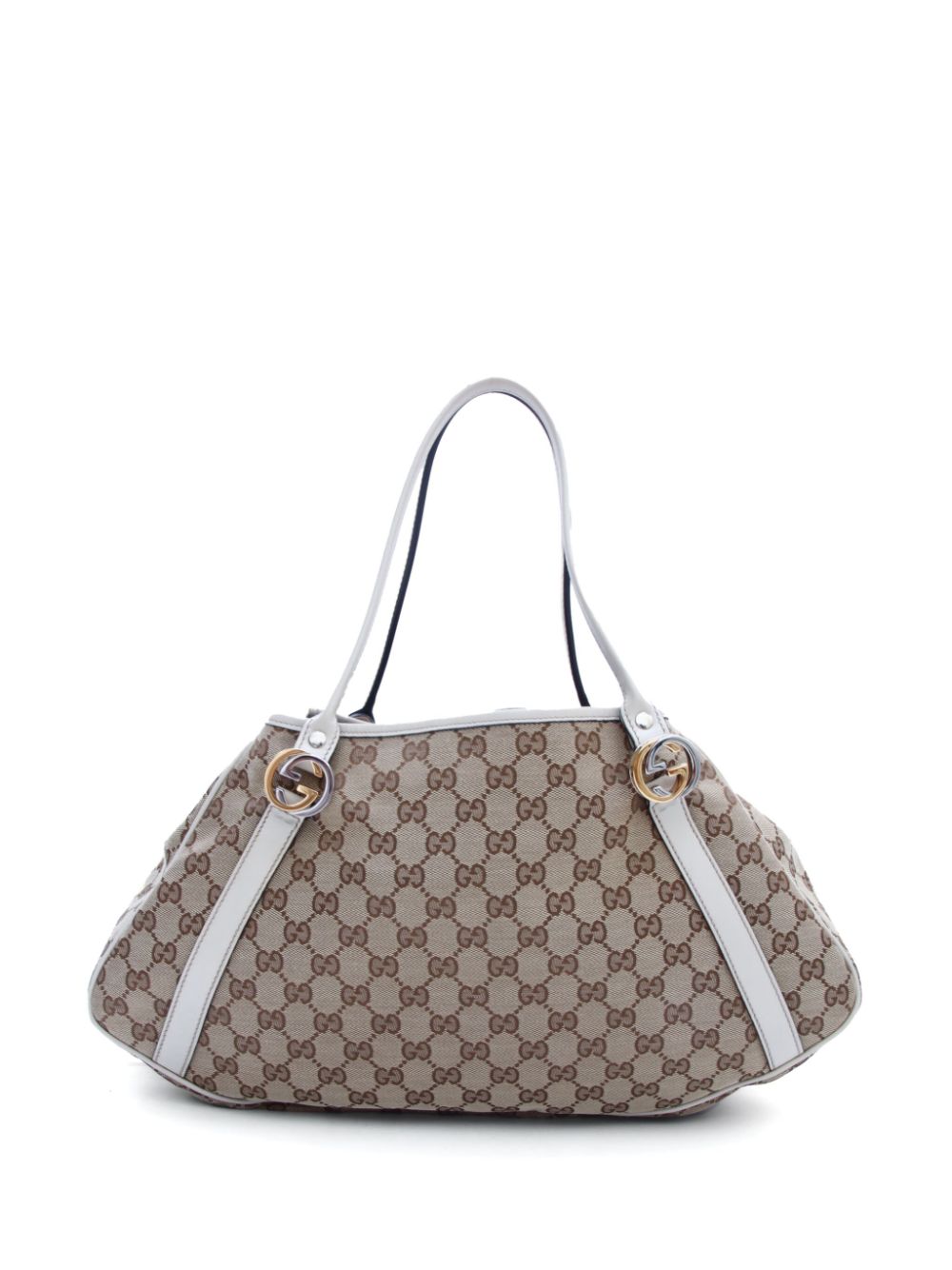 Pre-owned Gucci Classic Gg Canvas Twins Tote Bag In Neutrals