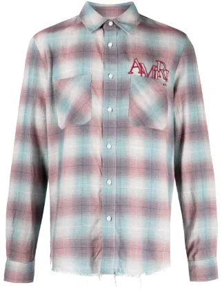 AMIRI チェック シャツ | ブルー | FARFETCH JP