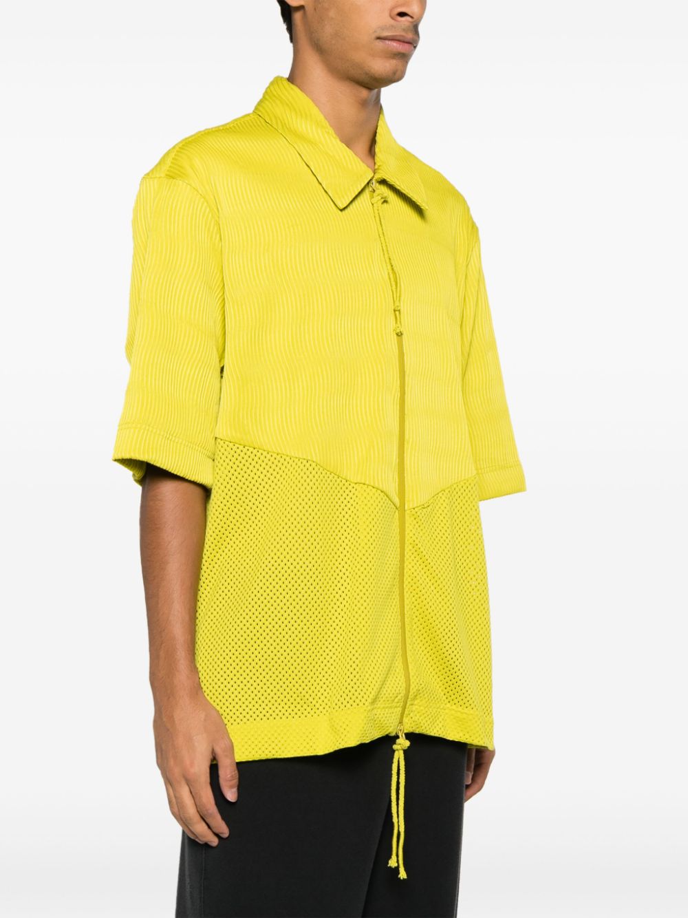Shop Adidas Originals Trefoil-logo Mesh-panel Jacket In Green