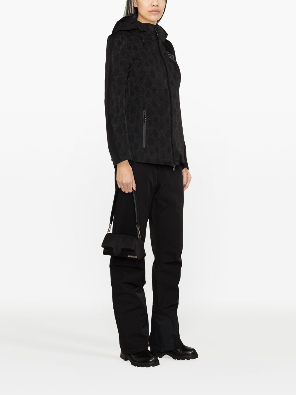 Shop Ea7 Insulated Python-print Ski Jacket In Black