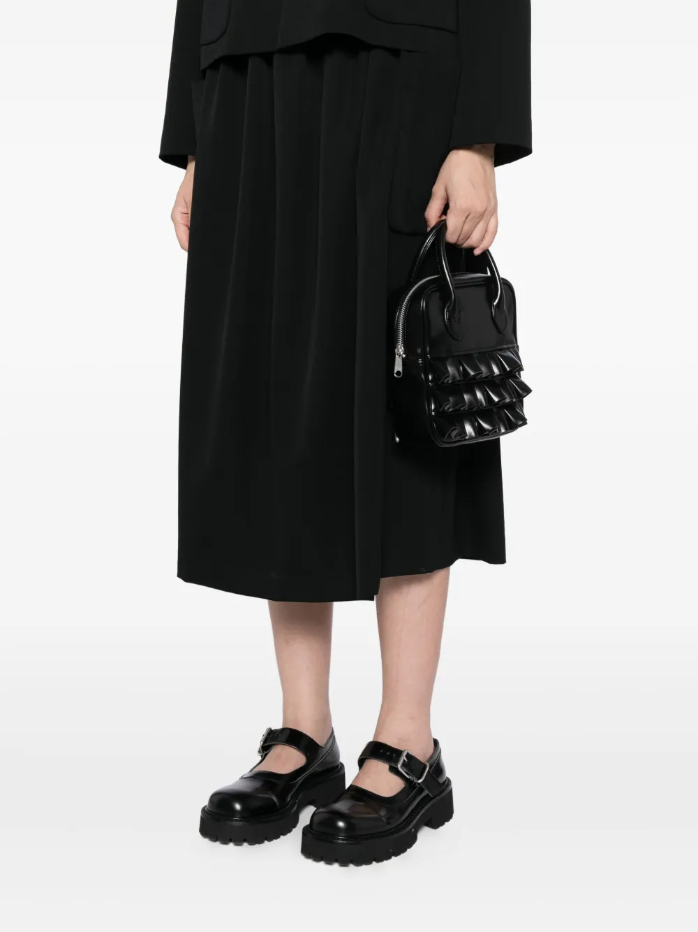 Comme Des Garçons Girl Shopper met ruches - Zwart
