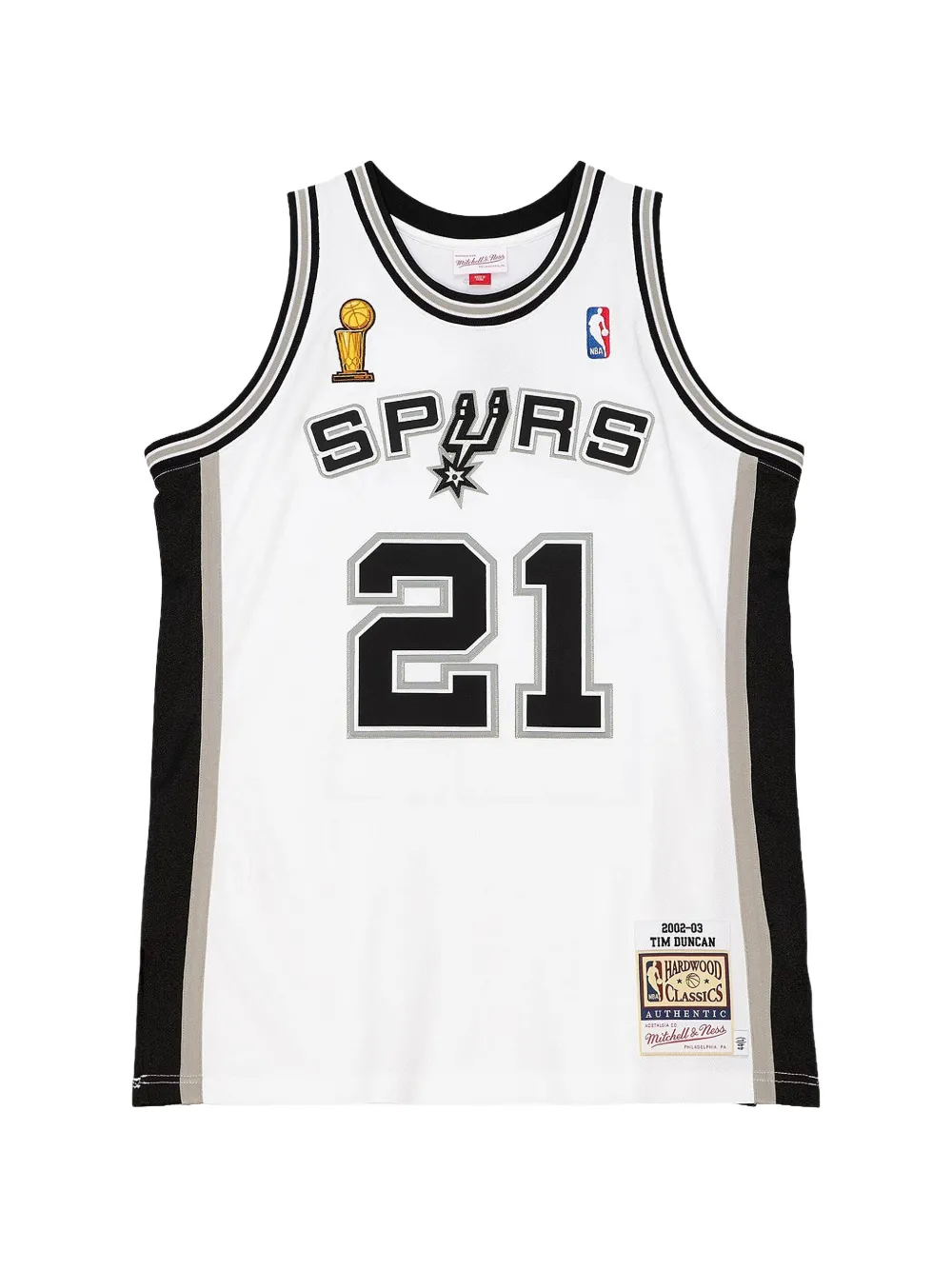 Mitchell & Ness Home Finals Jersey "NBA San Antonio Spurs 2002 Tim Duncan" tank top - Bianco