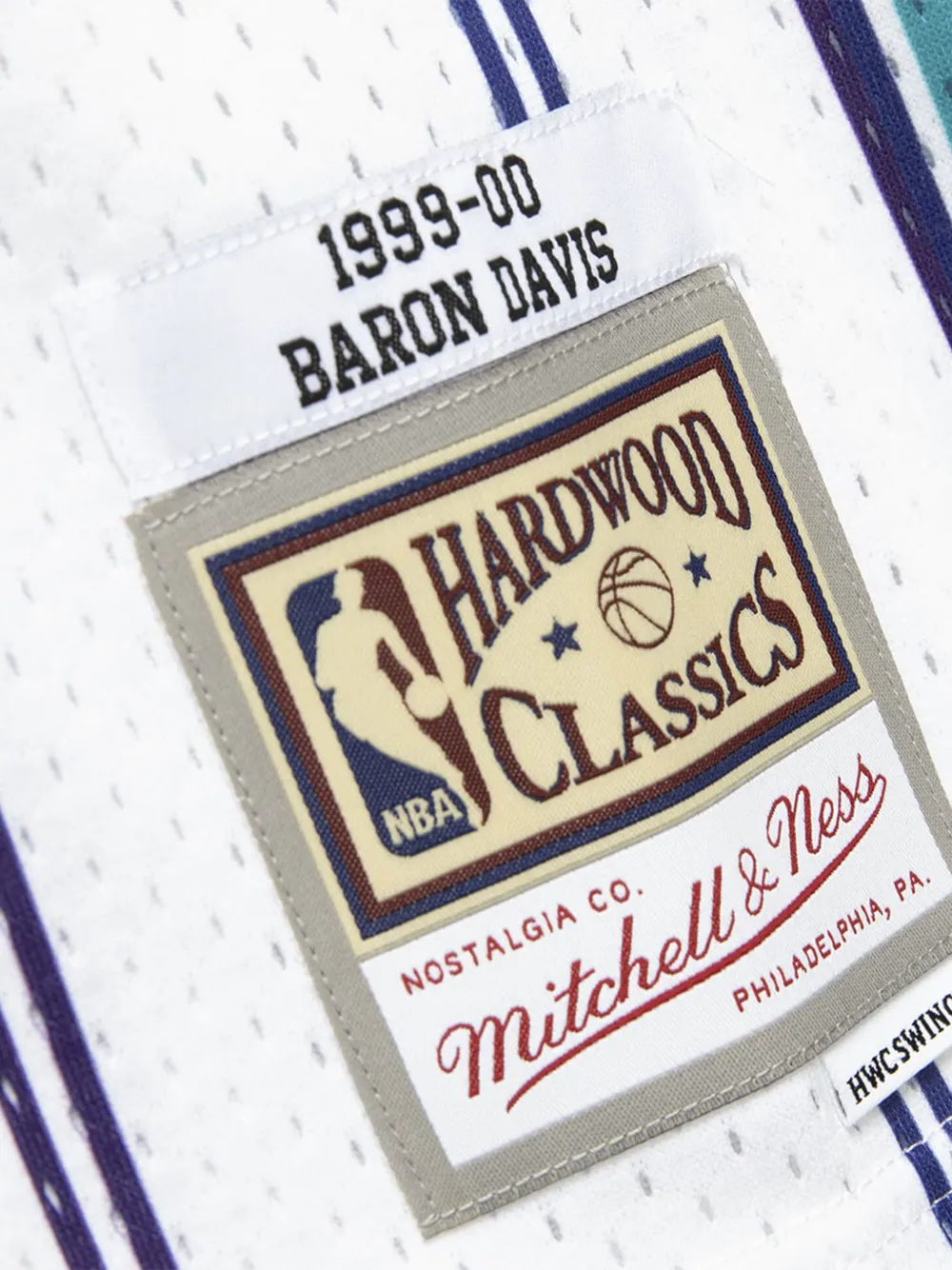 Mitchell & Ness "NBA Charlotte Hornets 1999 Baron Davis" swingman jersey top Wit