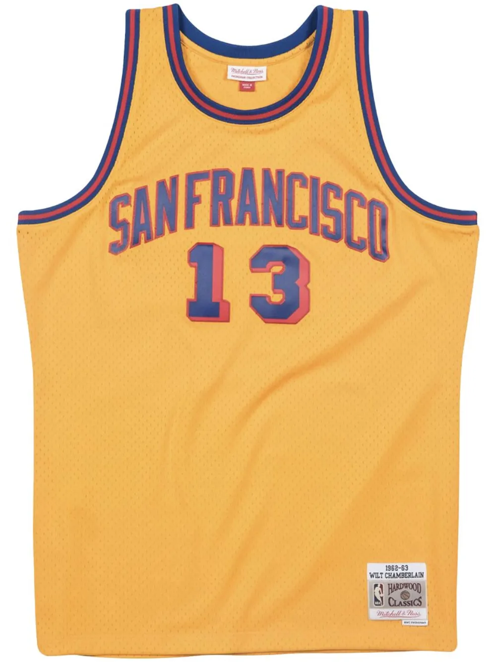 Mitchell & Ness "Golden State Warriors 62-63 Wilt Chamberlain" Swingman jersey vest top | Yellow | Image 1