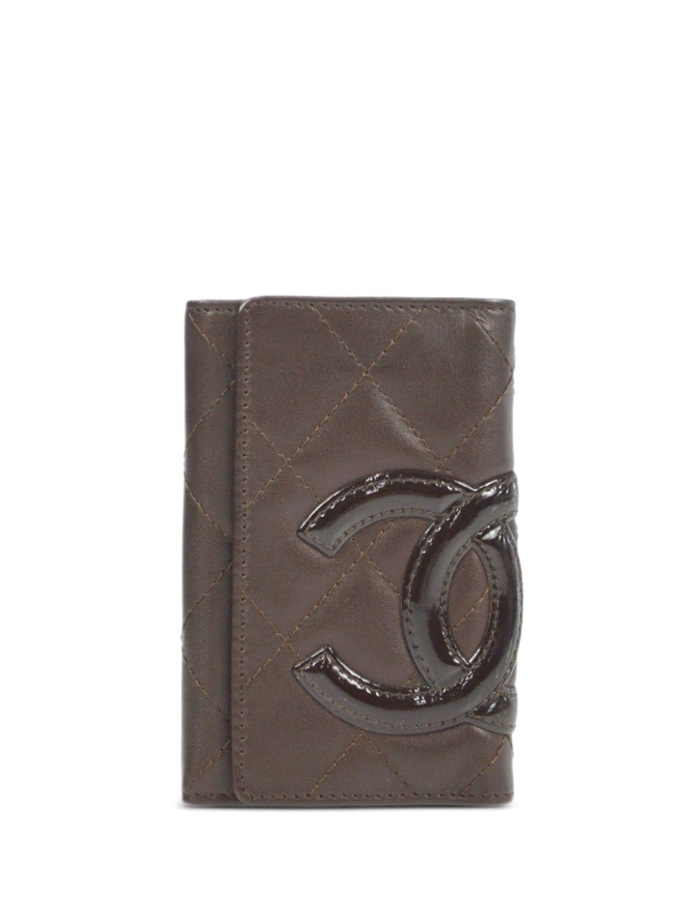 Pre-owned Chanel 2006 Cambon Line Key Case In Brown