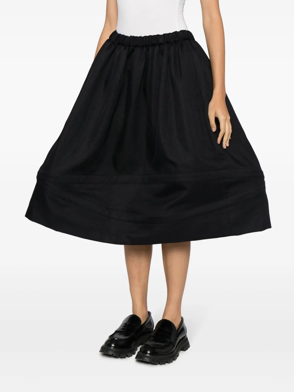  Comme Des Garçons Comme Des Garçons Elastic-waist Flared Midi Skirt - Black 