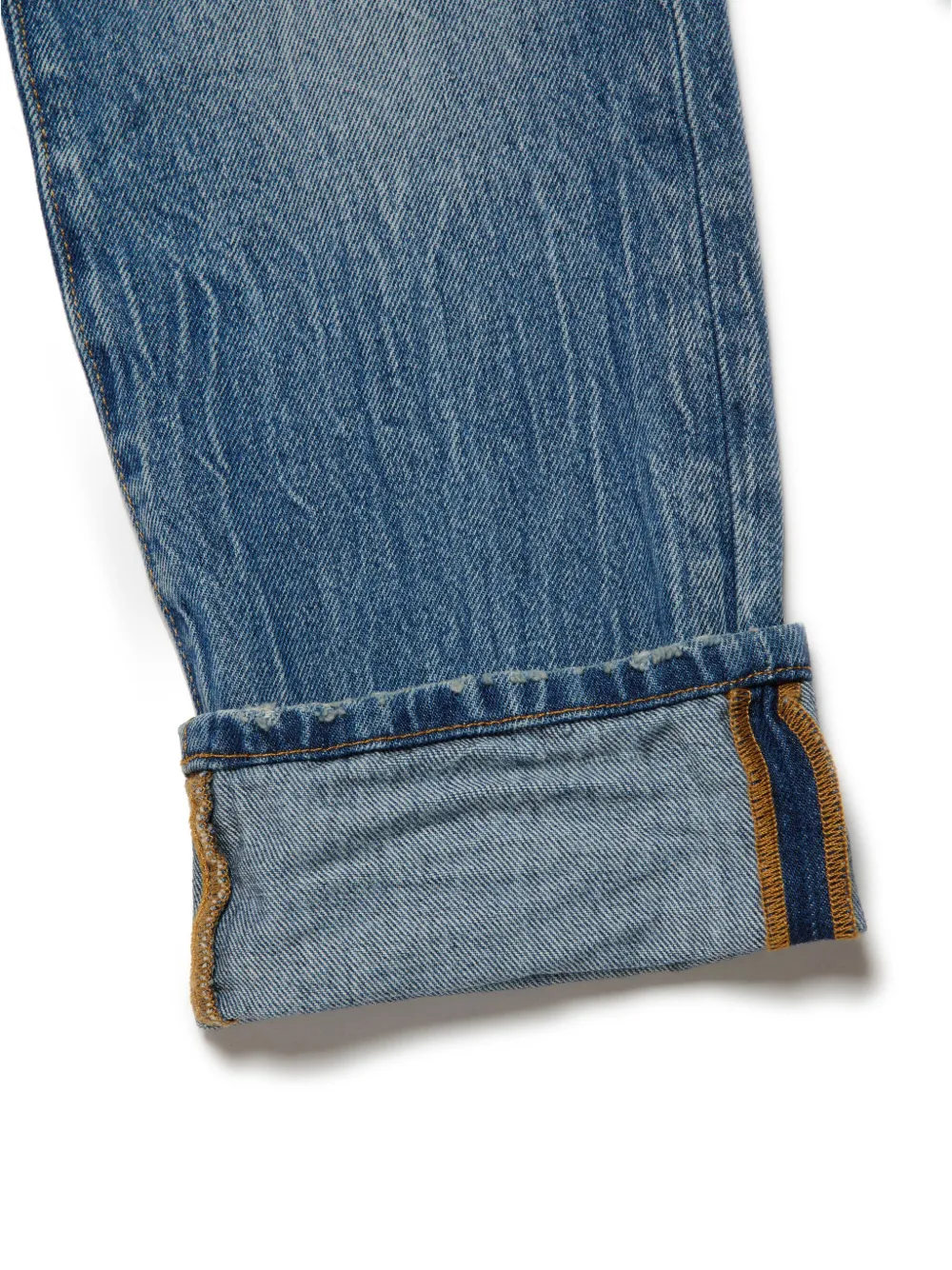 Shop Diesel 1999-j Distressed Straight-leg Jeans In Blue