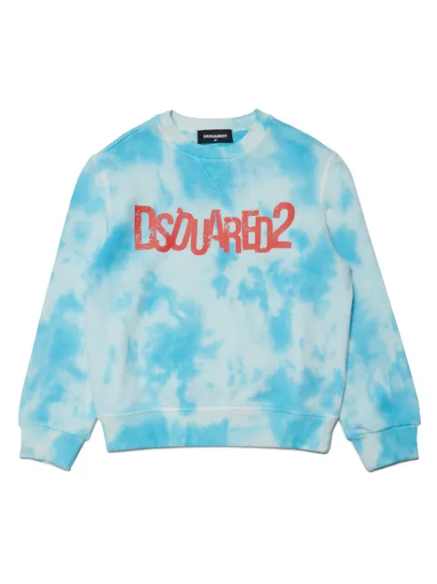 DSQUARED2 KIDS tie-dye print cotton sweatshirt