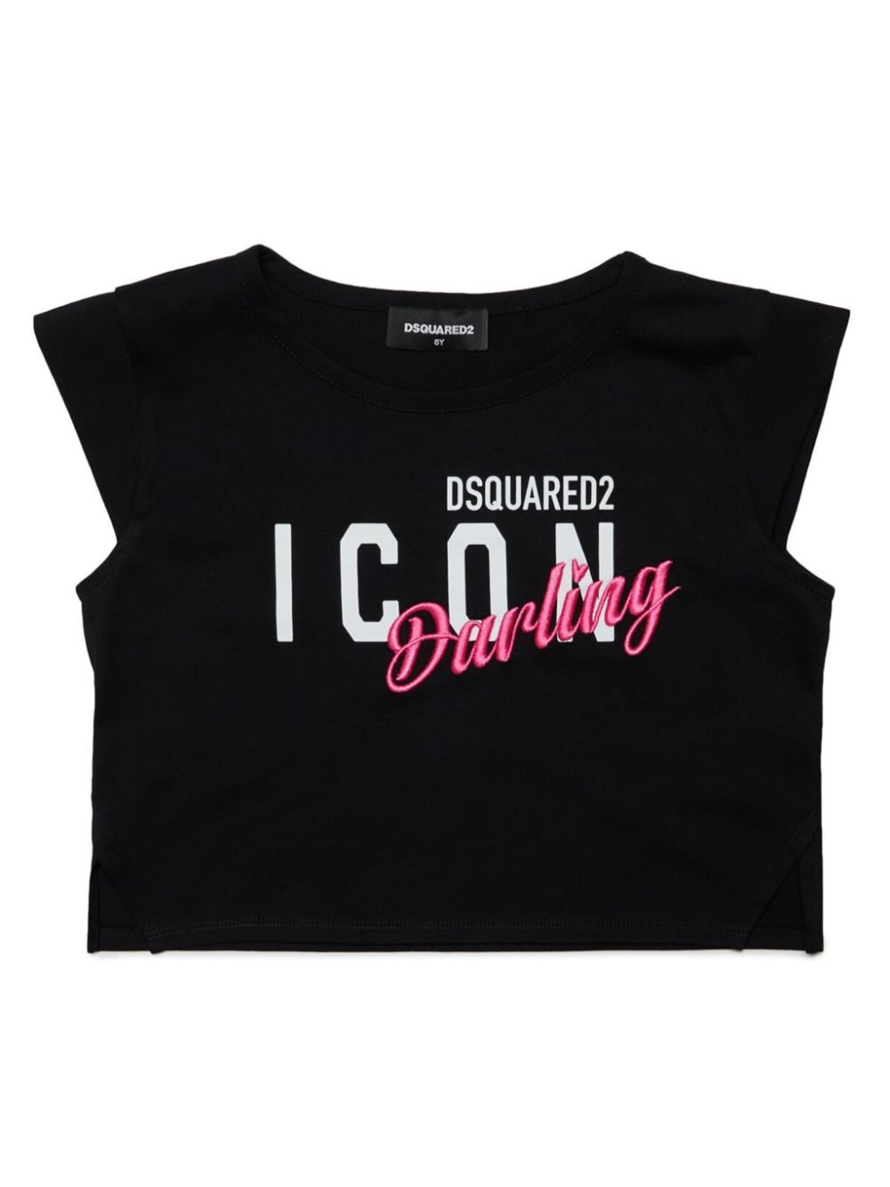 Dsquared2 Kids' Icon Darling Cotton T-shirt In 黑色