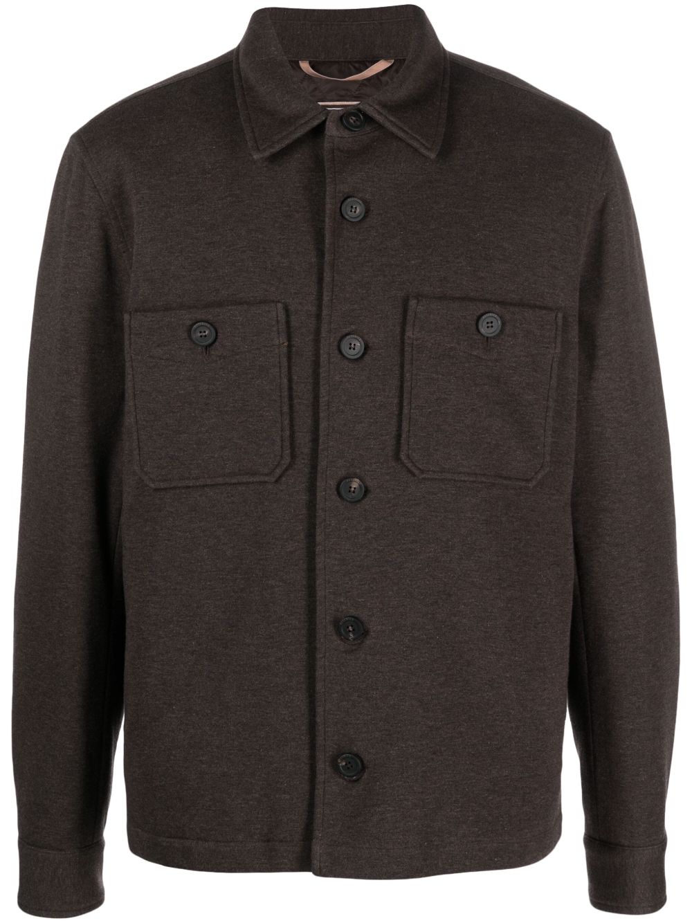 Peserico Mélange Shirt Jacket In Brown