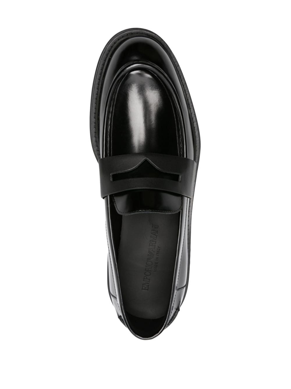 Shop Emporio Armani Patent-finish Leather Loafers In Black