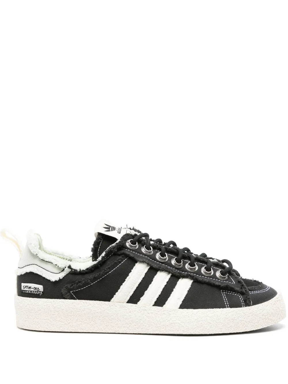 Adidas Originals X Sftm 002 Frayed Sneakers In Black