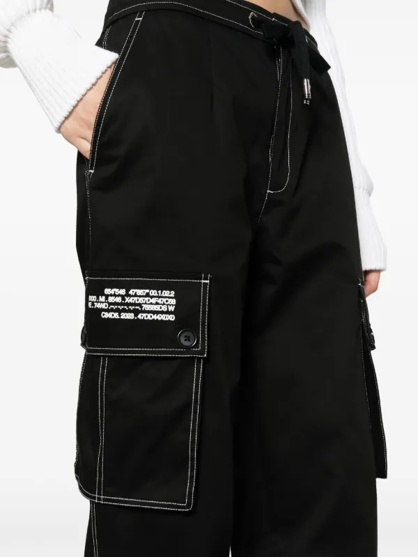 Black trousers with white stitching cheap