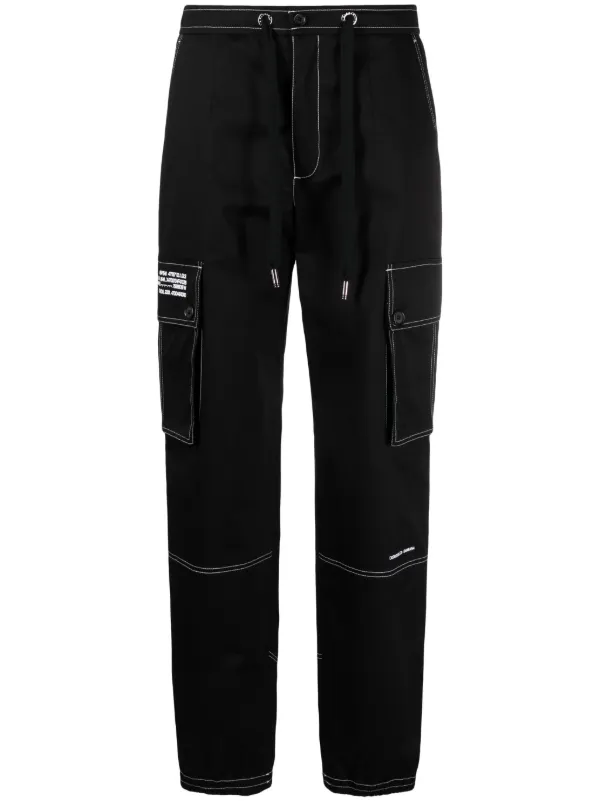 Black trousers with white stitching clearance