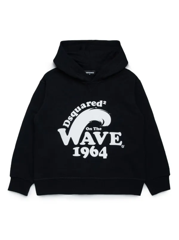 Dsquared2 Kids Wave 1964 print Cotton Hoodie Farfetch