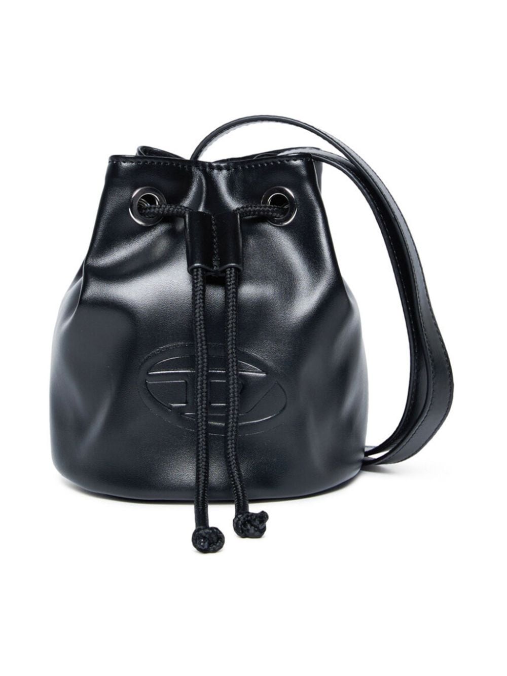 Diesel Kids' Welly Faux-leather Bucket Bag In Black