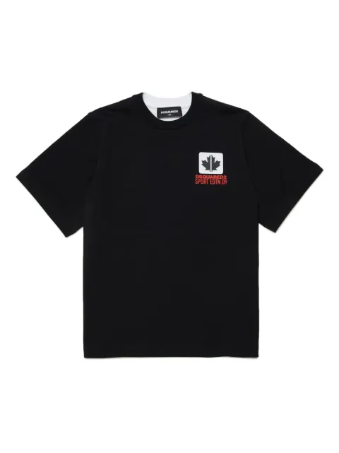 DSQUARED2 KIDS playera con estampado de hoja de arce