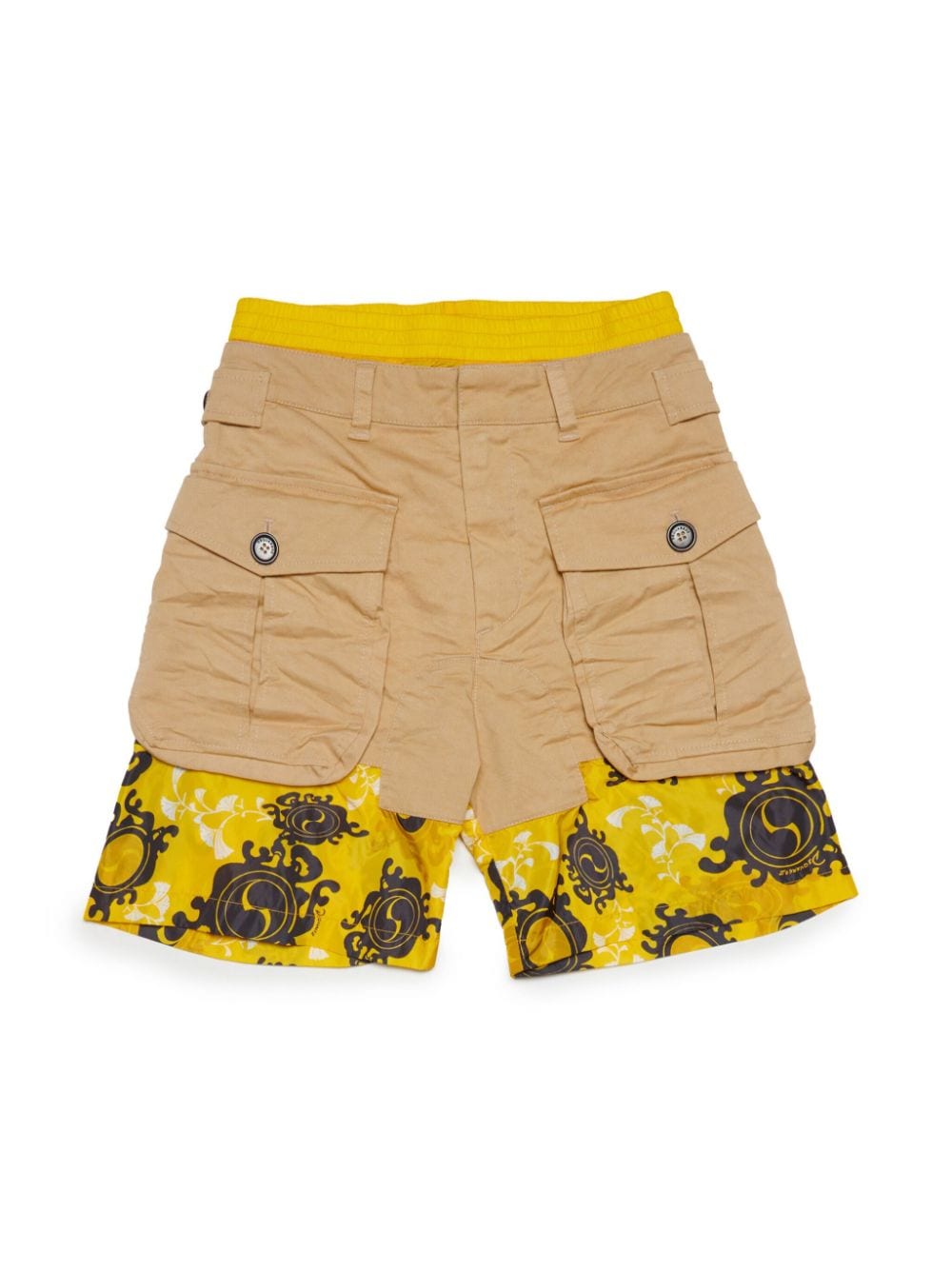 Dsquared2 Kids' Abstract-print Layered Shorts In Neutrals