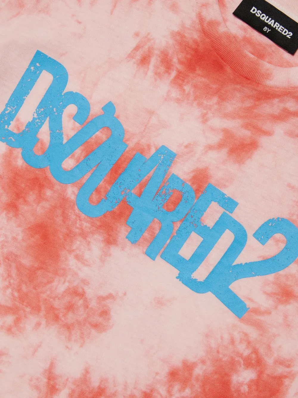 DSQUARED2 KIDS T-shirt met tie-dye print Rood