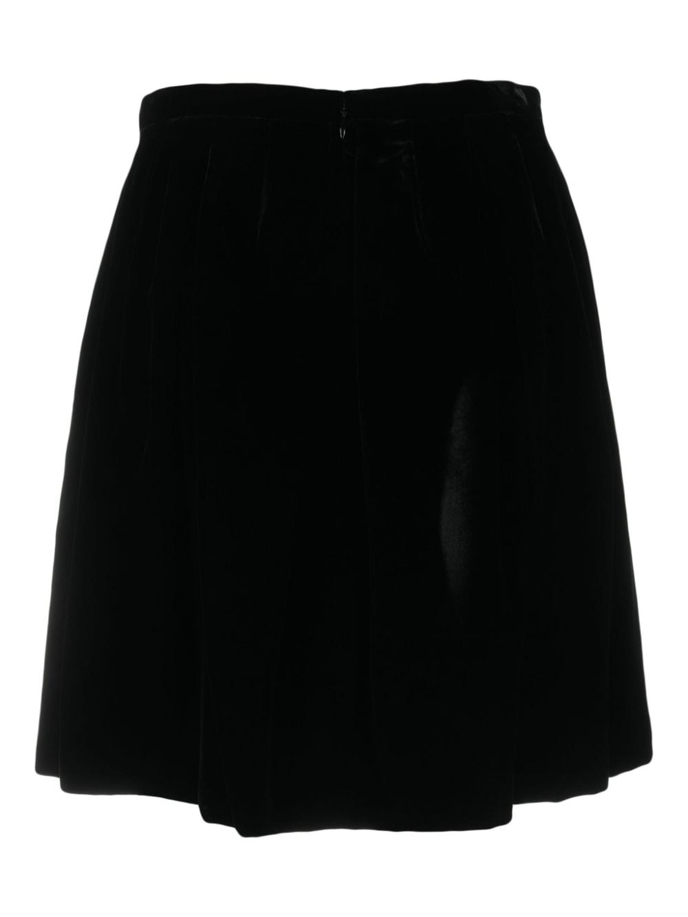 Emporio Armani pleated velvet skirt - Zwart