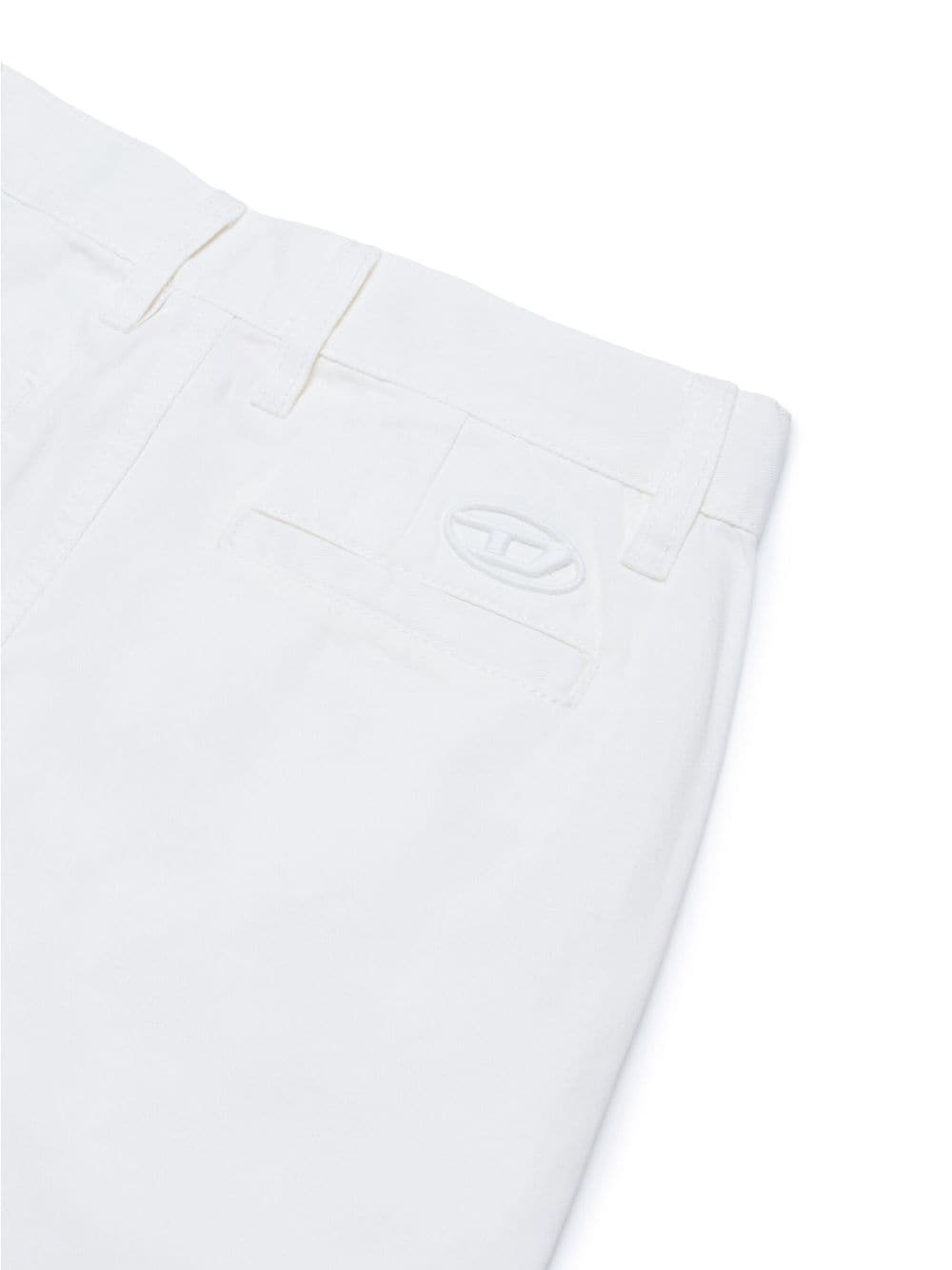 Shop Diesel Logo-embossed Straight-leg Chinos In White