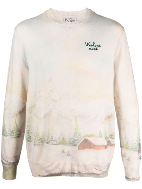 MC2 Saint Barth Heron Woodland-pattern fine-knit jumper Men