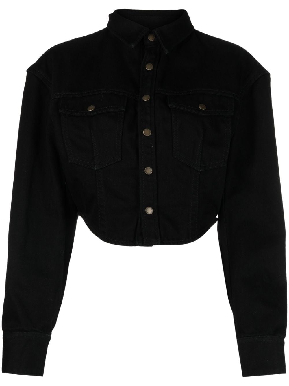 Darkpark Cropped Denim Jacket In Black