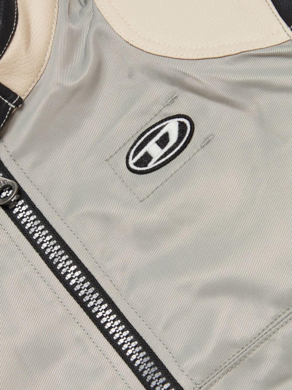 Shop Diesel Jkreator Logo-embroidered Jacket In Grey