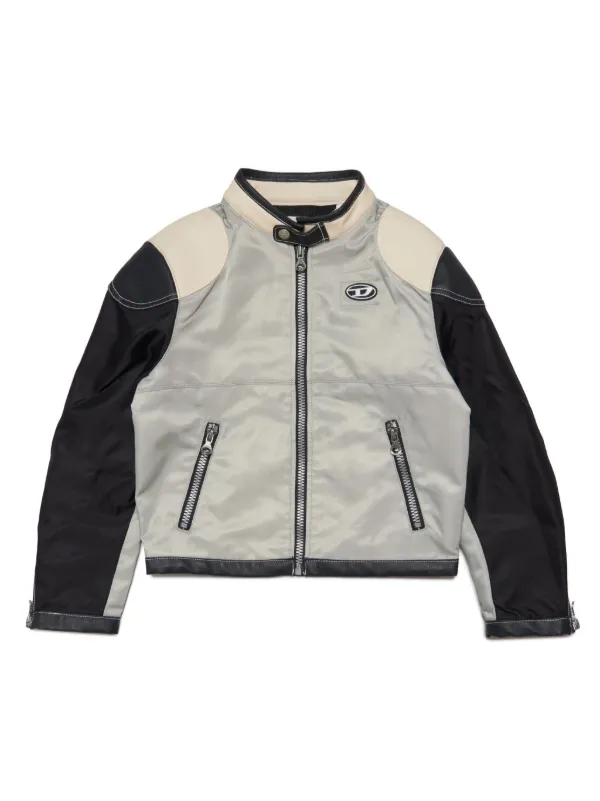 Diesel Kids Jkreator logo embroidered jacket kids Polyamide 12 yrs Grey
