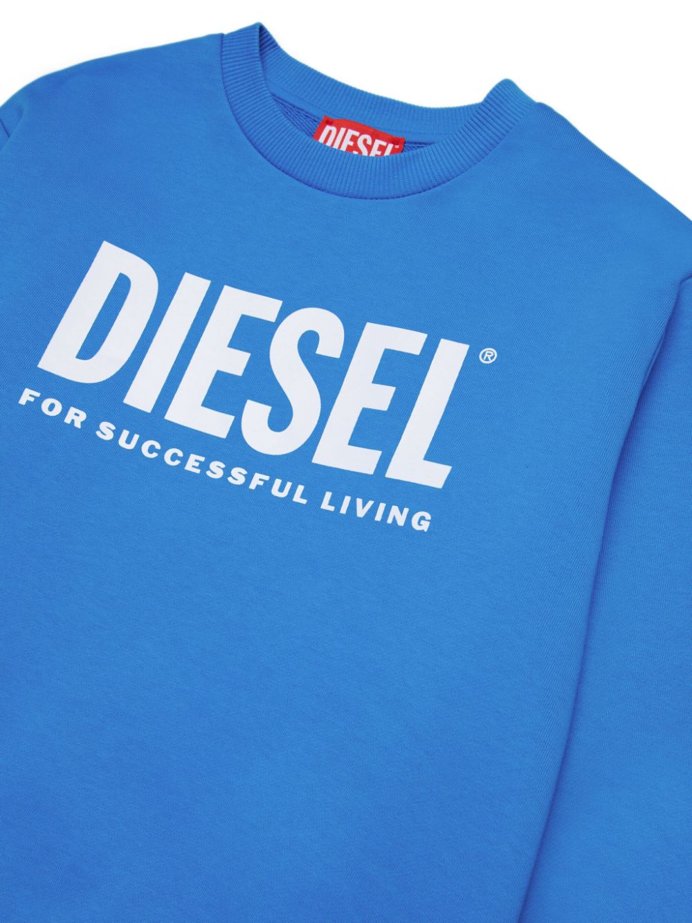 Diesel Kids Katoenen sweater met logoprint Blauw