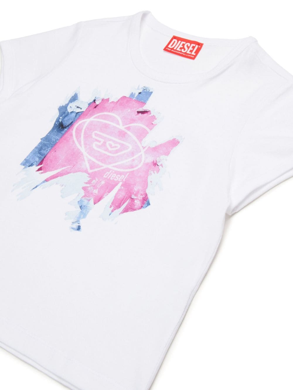 Shop Diesel Tcutiepeel Peel-off Print T-shirt In White