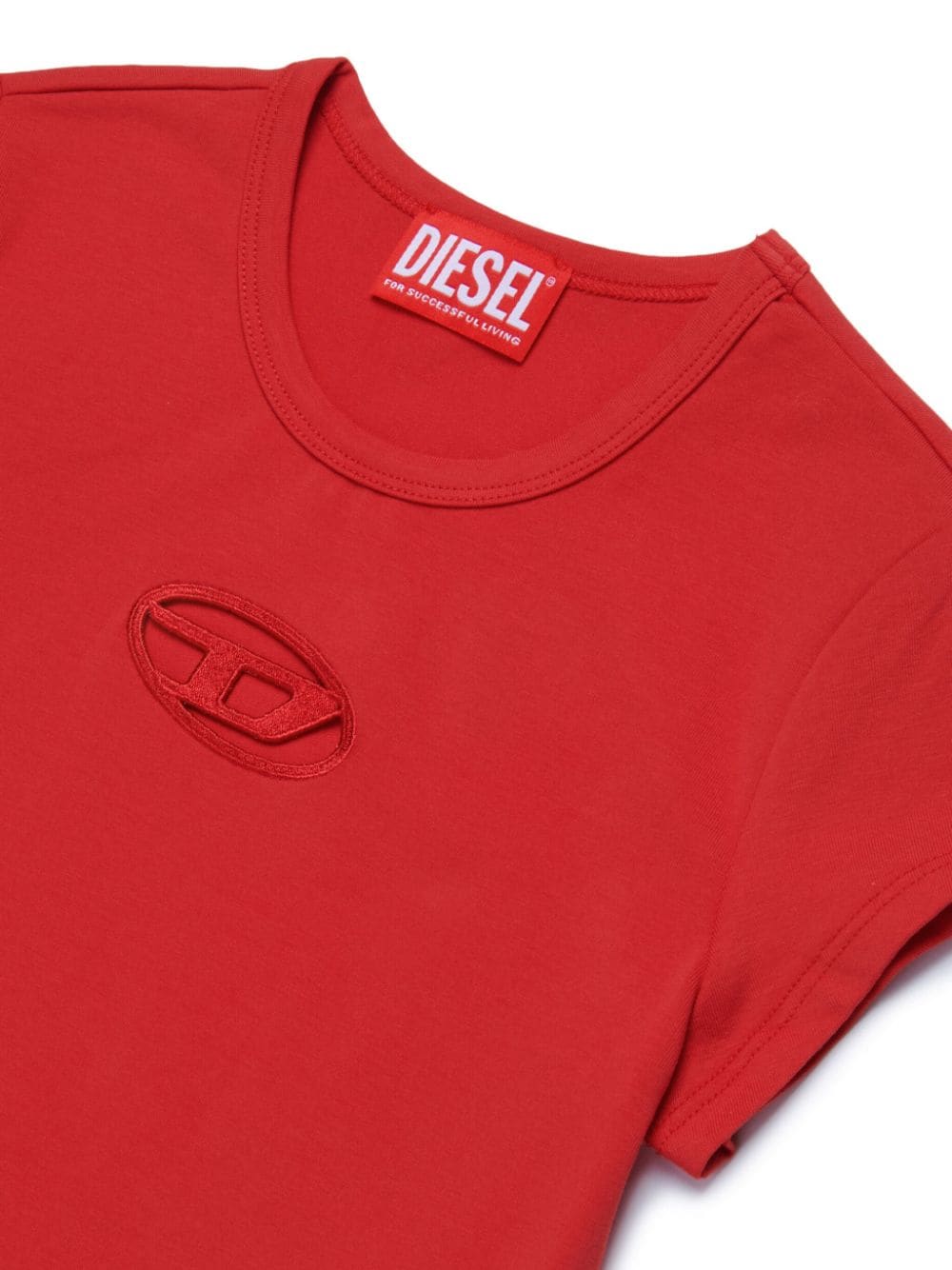 Diesel Kids T-shirt met geborduurd logo Rood