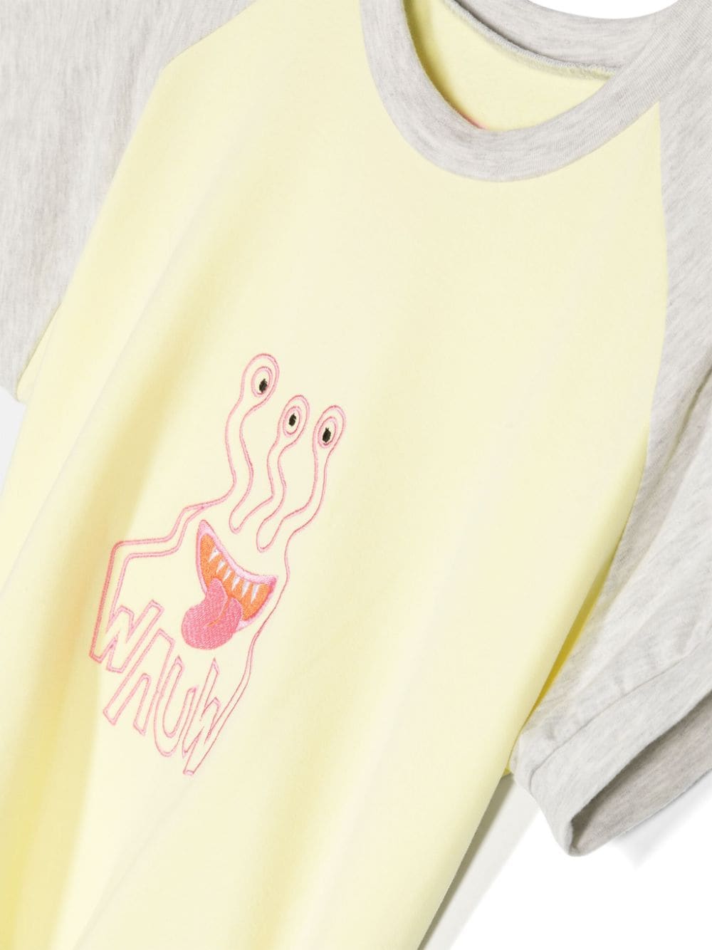 Shop Wauw Capow By Bangbang Lil' Monster-embroidered T-shirt In Yellow