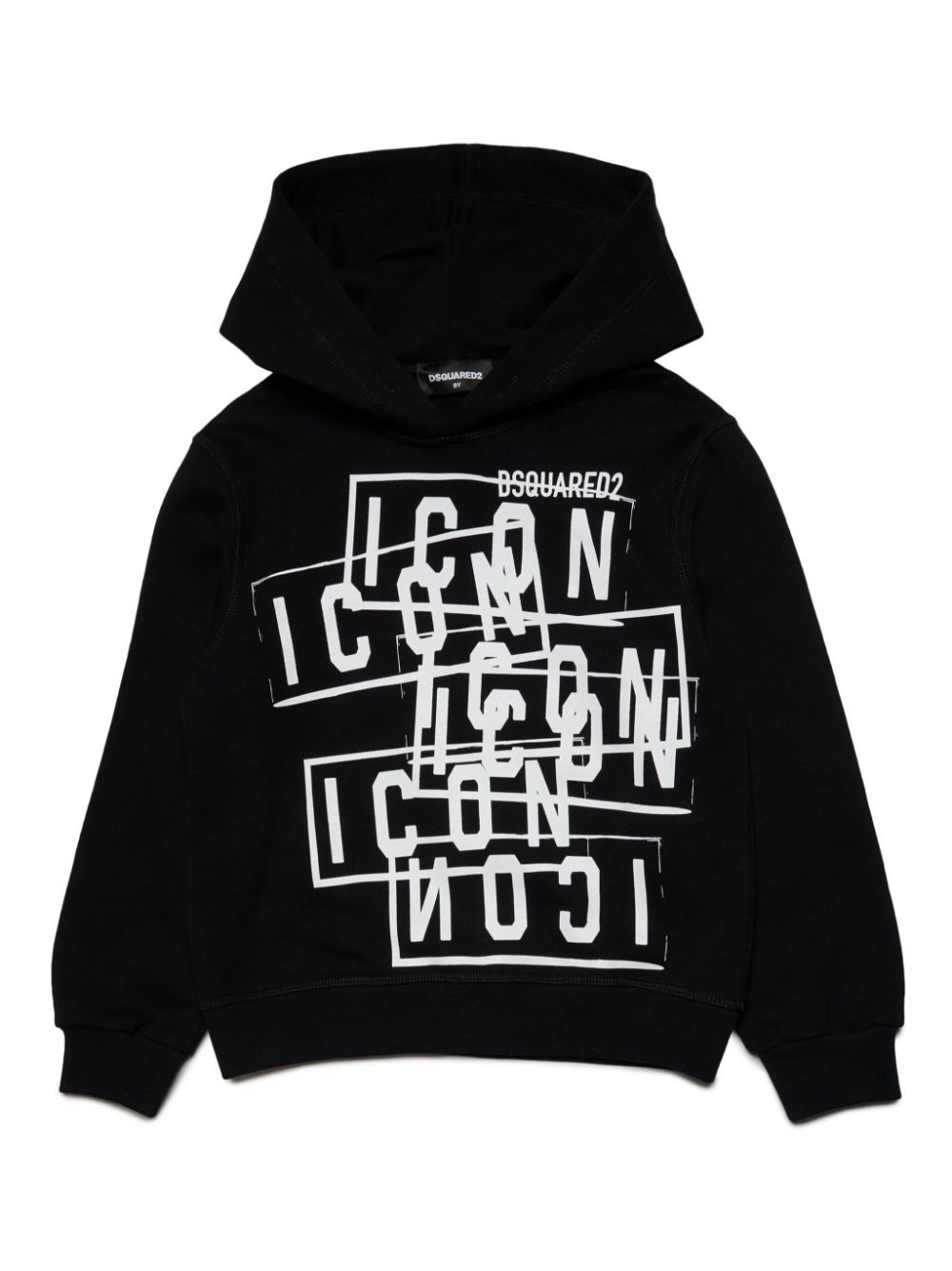 Dsquared2 Kids' Relax-icon Logo-print Cotton Hoodie In Black