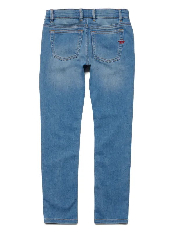 ワンピなど最旬ア！ straight-leg logo-embroidered Kids Diesel Jeans Blue | Pants