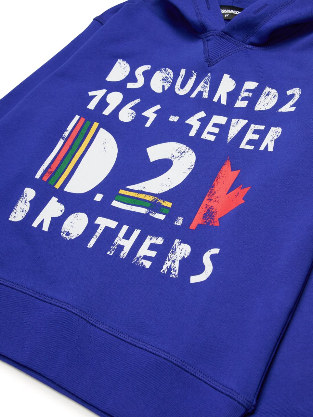 Shop Dsquared2 Logo-print Cotton Hoodie In Blue