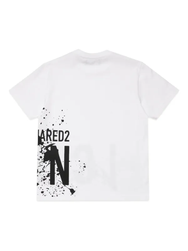【新品】dsquared2 kids デザインロゴTシャツ　ホワイト150cm 新品】dsquared2 kids デザインロゴTシャツ ホワイト150cm トップス
