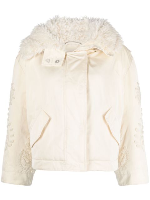 Ermanno Scervino hand-embroidered hooded down jacket