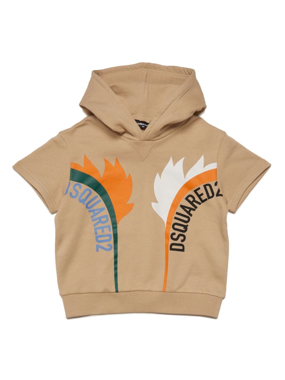 Dsquared2 Kids' Logo-print Cotton Hoodie In 中性色