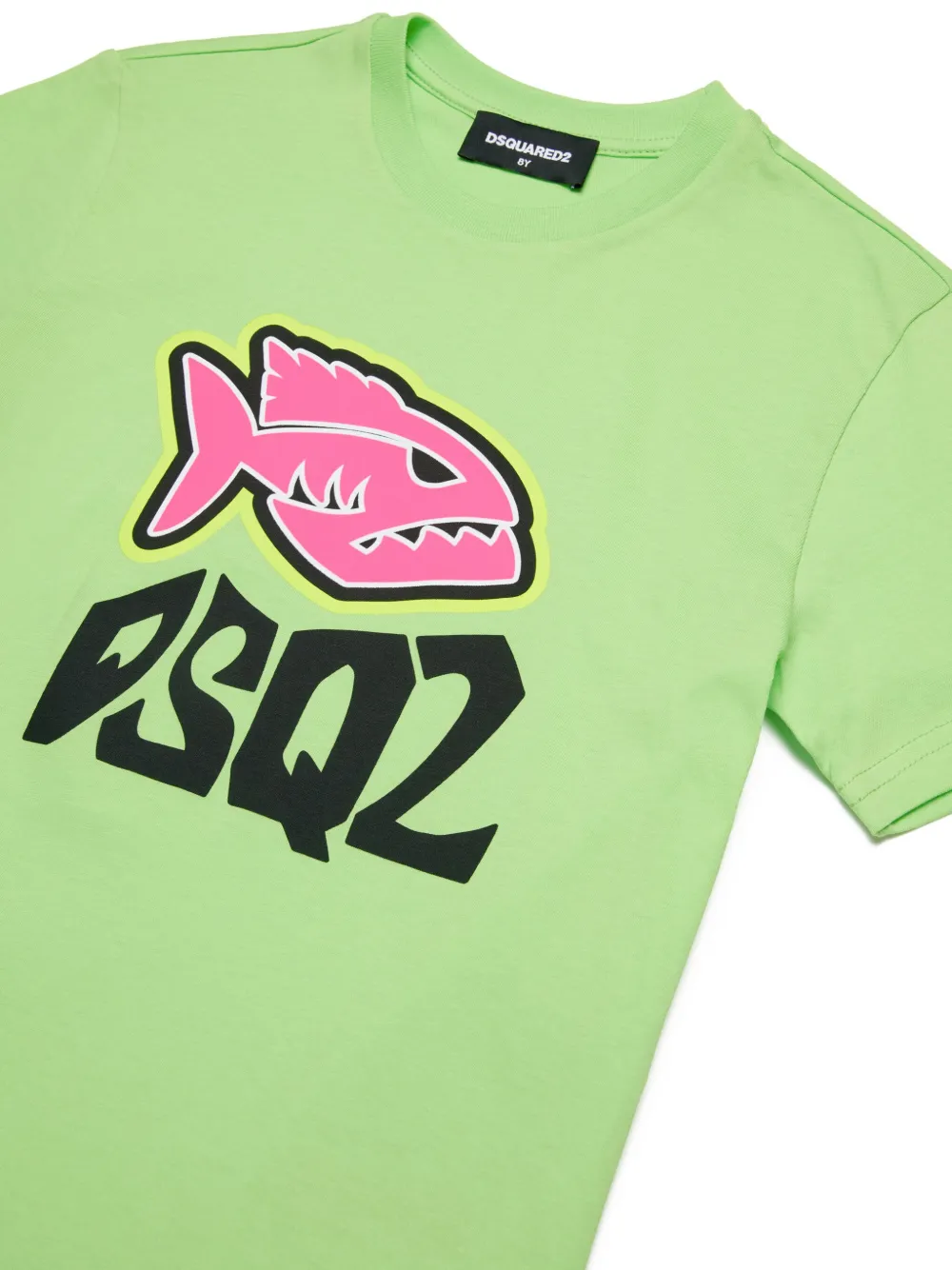 Dsquared2 Kids Katoenen T-shirt met logoprint Groen